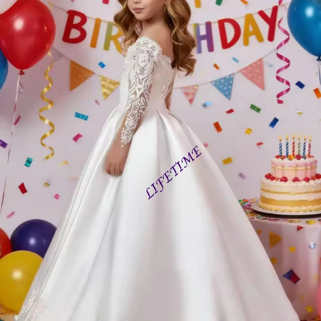 CustomizedPrincess Flower Girl Dress For Wedding Long Sleeve Lace Floor Lenght Kids Birthday Party First Holy Communion Gown
CustomizedPrincess Flower Girl Dress For Wedding Long Sleeve Lace Floor Lenght Kids Birthday Party First Holy Communion Gown