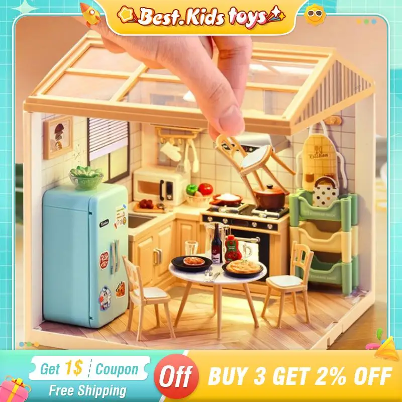 DIY Handicraft House Kitchen Building Blocks With Light Bedroom Restaurant Milk Tea Store Scene Assembly House Kids Toys Gifts
DIY Handicraft House Kitchen Building Blocks With Light Bedroom Restaurant Milk Tea Store Scene Assembly House Kids Toys Gifts