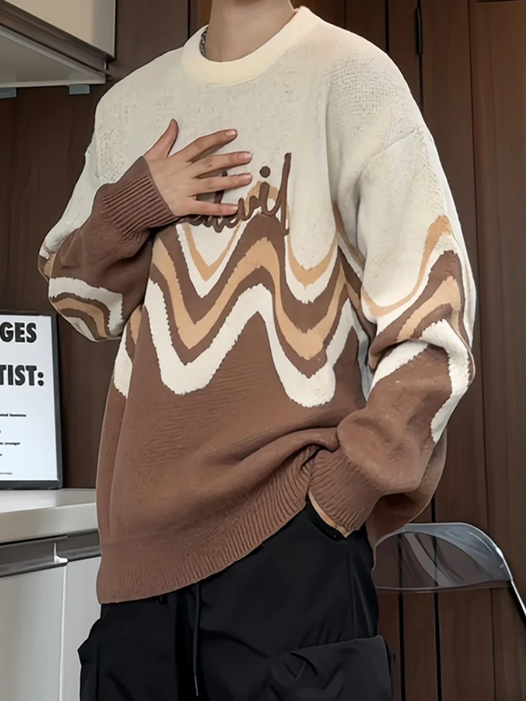 American Retro Color Blo Men's Knitted Sweater Autumn Winter Loose Casual round Ne Pullover Comfortable Polyester Coat
American Retro Color Blo Men's Knitted Sweater Autumn Winter Loose Casual round Ne Pullover Comfortable Polyester Coat