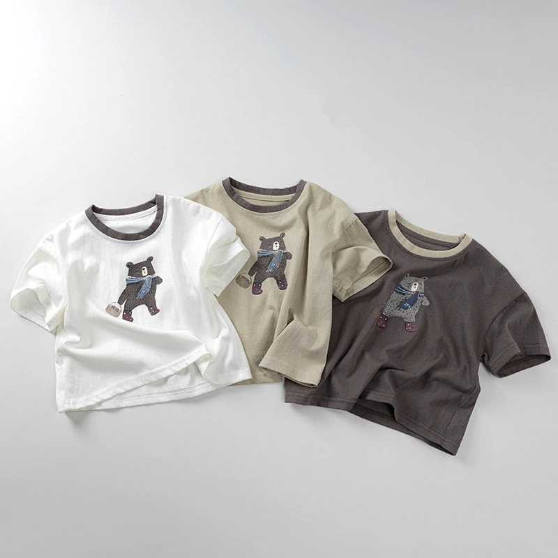 2025 Summer New Children Short Sleeve T Shirts Boys Cute Bear Print T Shirt Fashion Baby Girls Cotton Tee Kids Casual Tops
2025 Summer New Children Short Sleeve T Shirts Boys Cute Bear Print T Shirt Fashion Baby Girls Cotton Tee Kids Casual Tops