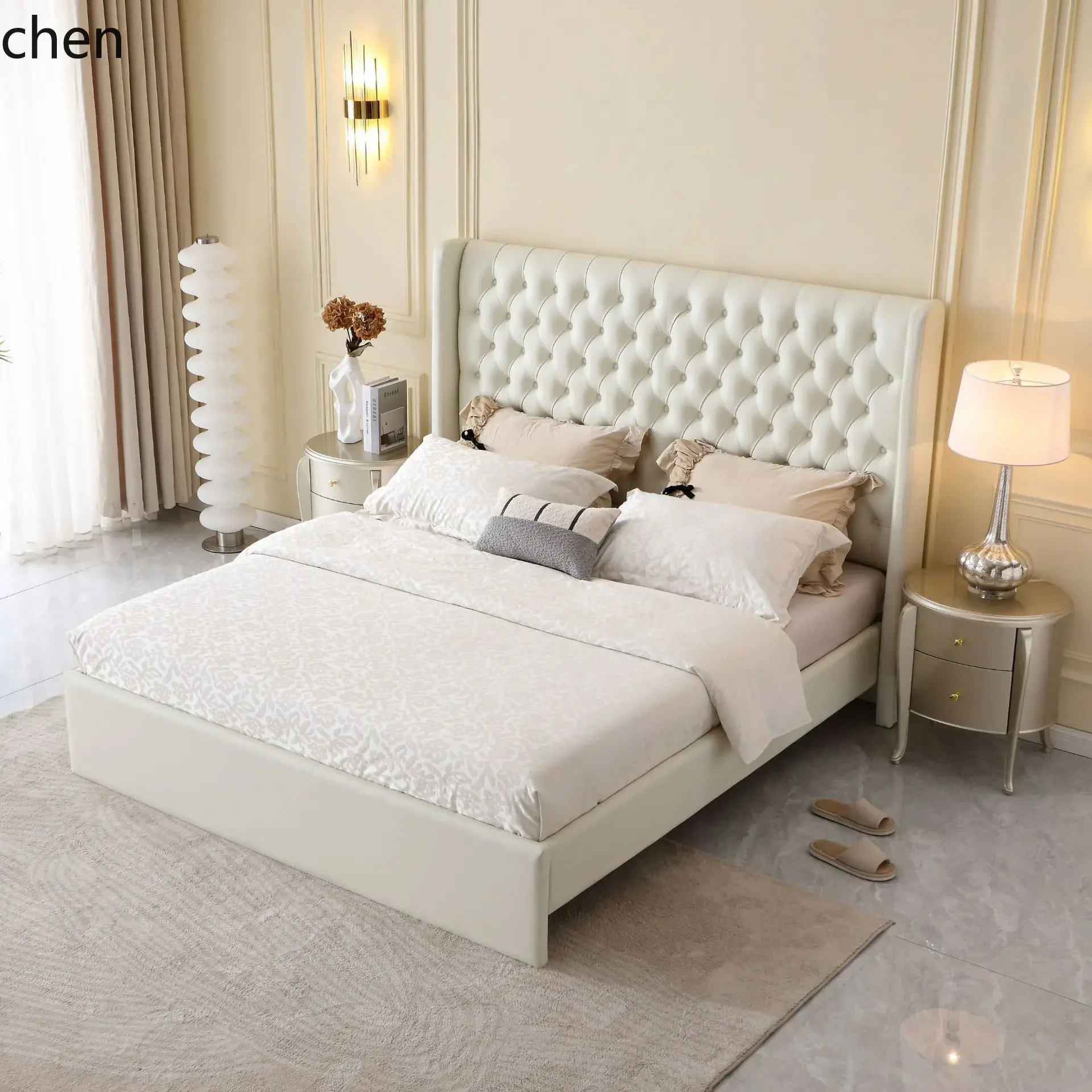 HYS Light Luxury Soft Bed 1.8m Master Bedroom Double Zipper Soft Genuine Leather Wedding Bed Princess Bed
HYS Light Luxury Soft Bed 1.8m Master Bedroom Double Zipper Soft Genuine Leather Wedding Bed Princess Bed