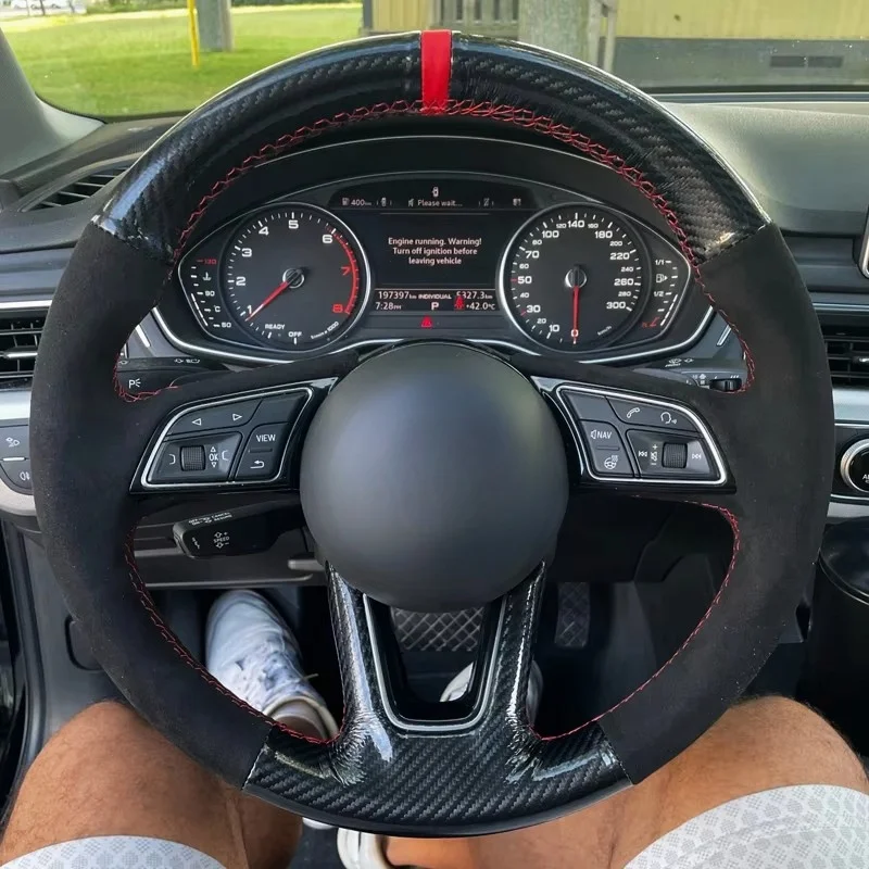 Черный замшевый чехол на руль автомобиля для Audi A3 2017-2019 A4 2017-2019 A5 2018-2019 S5 2018-2019 сшитый вручную карбоновый чехол
Черный замшевый чехол на руль автомобиля для Audi A3 2017-2019 A4 2017-2019 A5 2018-2019 S5 2018-2019 сшитый вручную карбоновый чехол