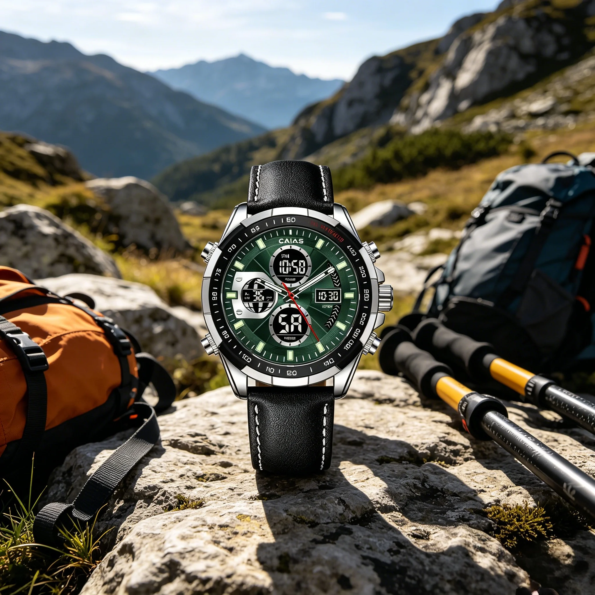 Men Racing-Style Leather Strap Multifunction Watch: Rugged Dual-Display, Outdoor-Ready, Water-Resistant, Stopwatch, Calendar,
Men Racing-Style Leather Strap Multifunction Watch: Rugged Dual-Display, Outdoor-Ready, Water-Resistant, Stopwatch, Calendar,