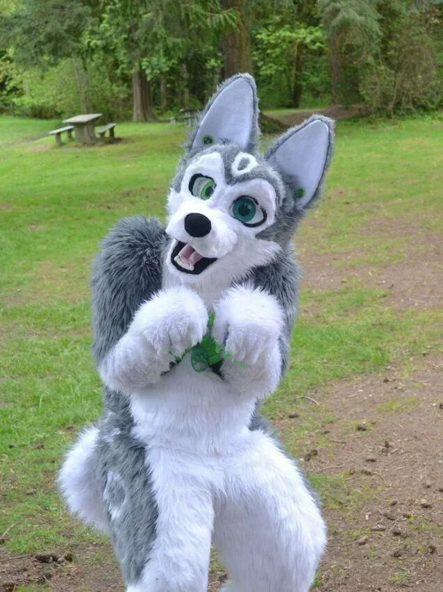 Grey White Long Fur Furry Husky Dog Wolf Fox Fursuit Mascot Costume Adult Cartoon Character Suit Real Play Trade Shows
Grey White Long Fur Furry Husky Dog Wolf Fox Fursuit Mascot Costume Adult Cartoon Character Suit Real Play Trade Shows