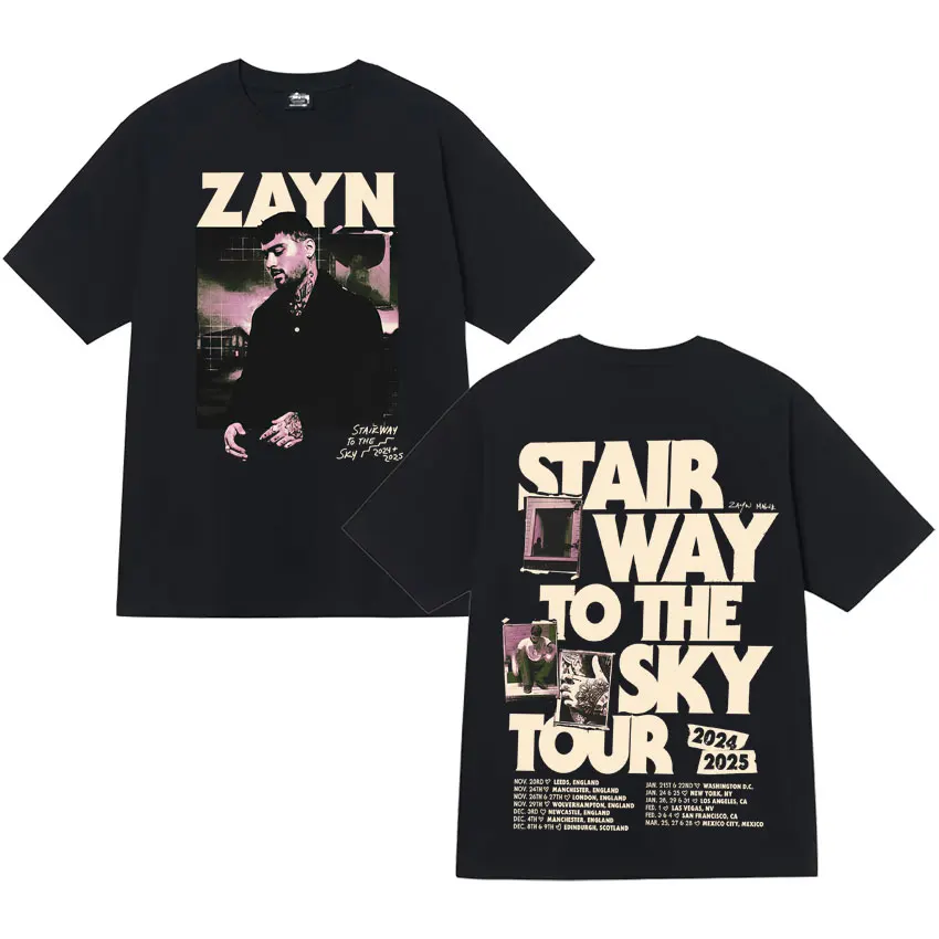 Zayn Stair Way To The Sky Tour 2025 Мужские футболки высокого качества в стиле Харадзюку Хлопковые уютные футболки большого размера с короткими рукавами Уличная одежда
Zayn Stair Way To The Sky Tour 2025 Мужские футболки высокого качества в стиле Харадзюку Хлопковые уютные футболки большого размера с короткими рукавами Уличная одежда