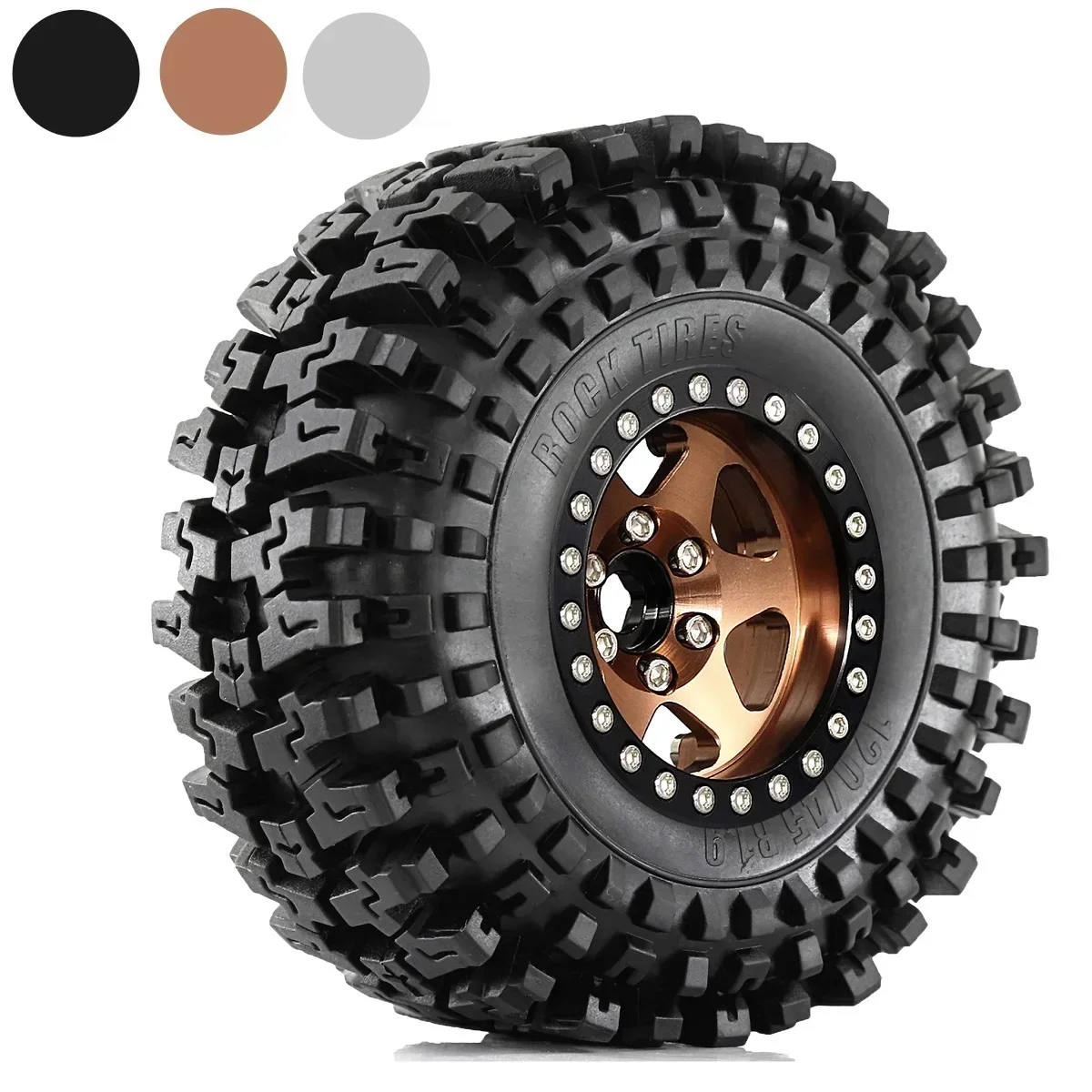 4pcs 120mm Metal 1.9" Beadlock Wheel Rim Tire Set for 1/10 RC Crawler Car Axial SCX10 Wraith RR10 Capra Traxxas TRX4 YK4082
4pcs 120mm Metal 1.9" Beadlock Wheel Rim Tire Set for 1/10 RC Crawler Car Axial SCX10 Wraith RR10 Capra Traxxas TRX4 YK4082