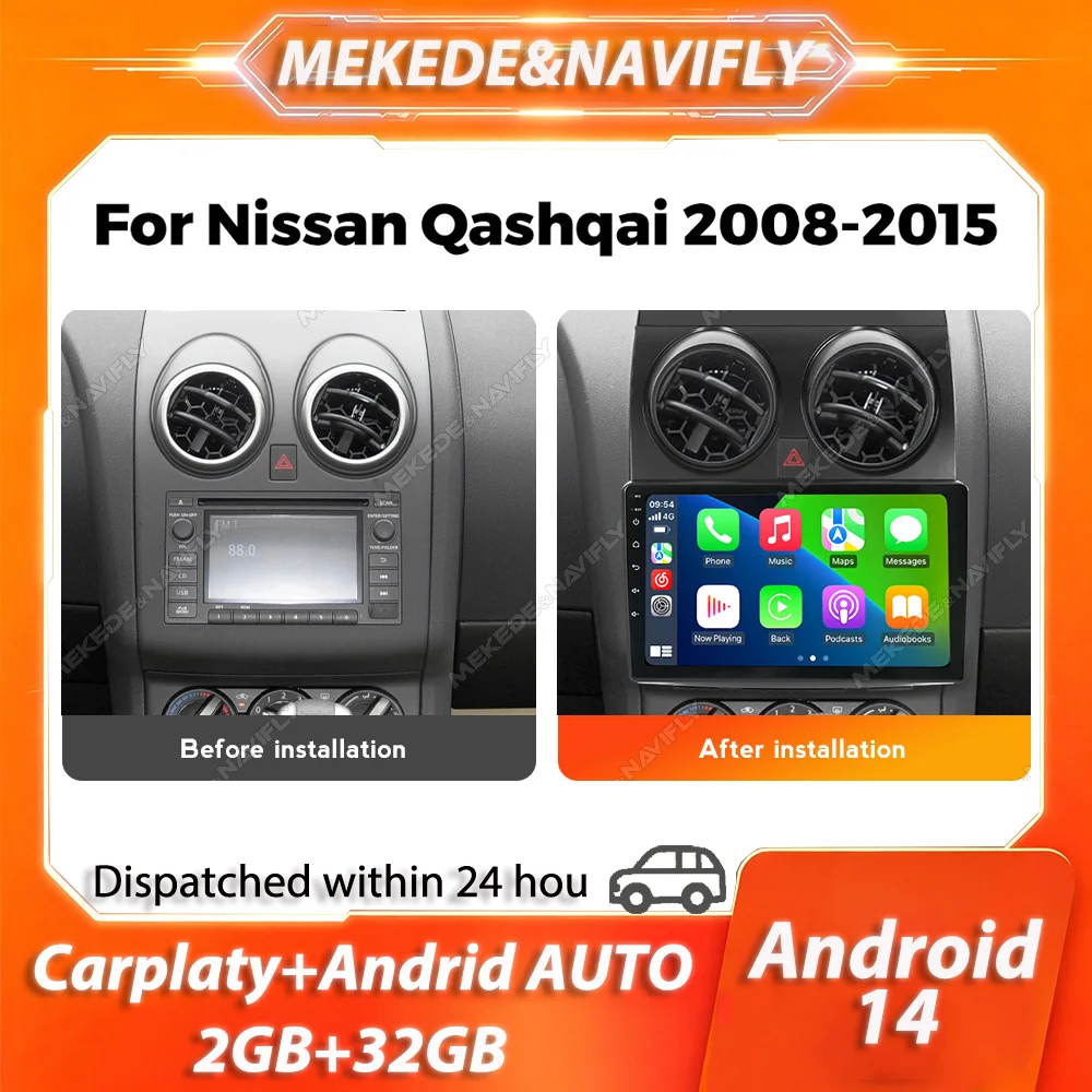 MEKEDE&NAVIFLY Android 14 Intelligent audio system For Nissan Qashqai J10 2006-2013 Car Radio Carplay Stereo Multimedia Player
MEKEDE&NAVIFLY Android 14 Intelligent audio system For Nissan Qashqai J10 2006-2013 Car Radio Carplay Stereo Multimedia Player
