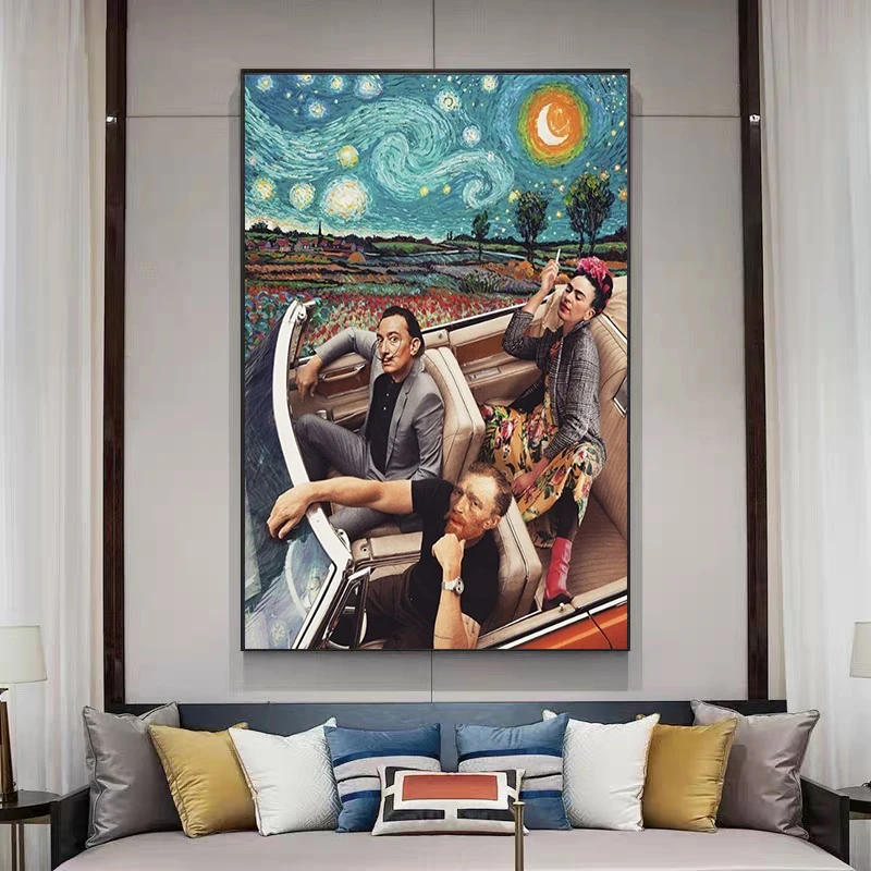 Funny Character Art Blue Starry Van Gogh Driving Posters and Prints Canvas Paintings Wall Art Pictures for Living Room Decor
Funny Character Art Blue Starry Van Gogh Driving Posters and Prints Canvas Paintings Wall Art Pictures for Living Room Decor