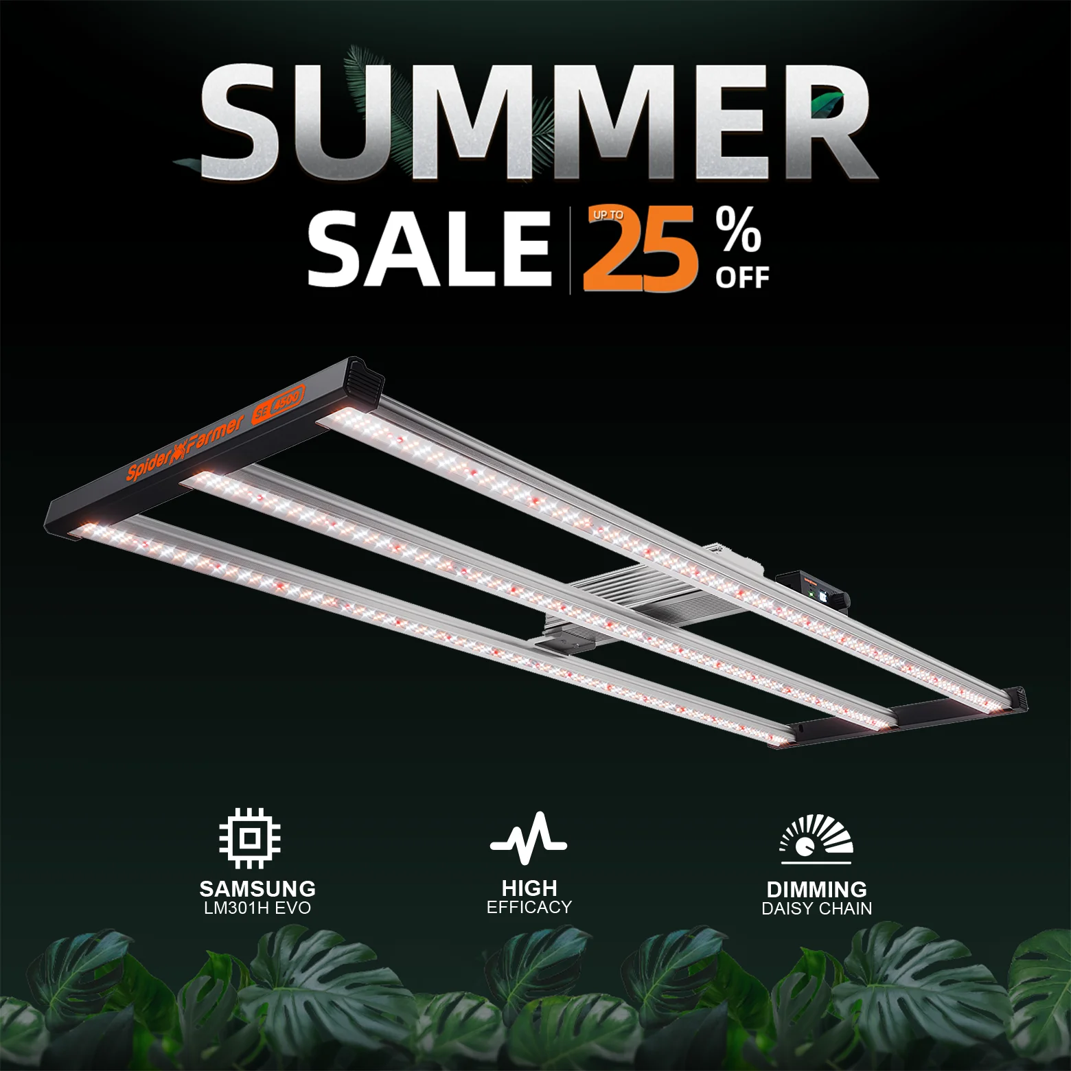 Spider Farmer SE4500 LED Grow Light Samsung LM301H EVO Detachable Driver Full Spectrum For Veg Flower Plants Indoor Hydroponics
Spider Farmer SE4500 LED Grow Light Samsung LM301H EVO Detachable Driver Full Spectrum For Veg Flower Plants Indoor Hydroponics