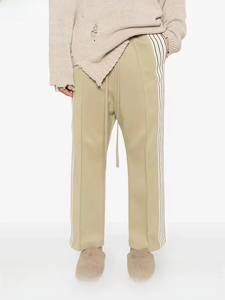 Loose Straight Leg Pants Side Stripe Versatile Casual Trousers Polyester Fiber mid Waist Elastic Waistband All Season Use
Loose Straight Leg Pants Side Stripe Versatile Casual Trousers Polyester Fiber mid Waist Elastic Waistband All Season Use