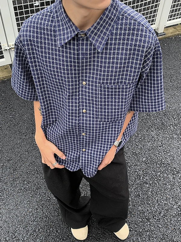 Summer Plaid ort Sve Casual irt ex Loose Fit American Sle Cool Brand Couple Outerwear Boy's Regular Length
Summer Plaid ort Sve Casual irt ex Loose Fit American Sle Cool Brand Couple Outerwear Boy's Regular Length