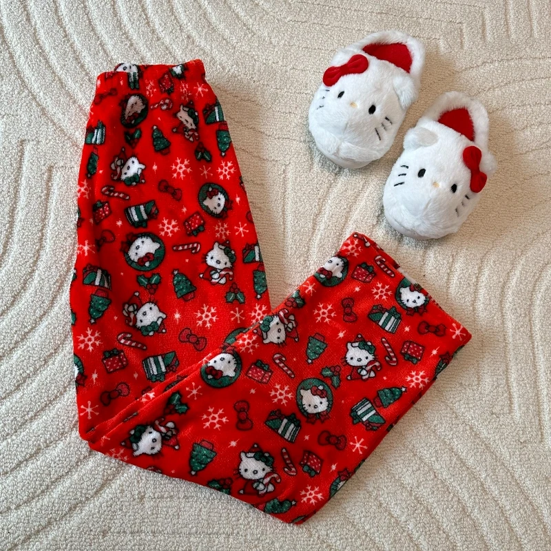 Рождественские пижамные штаны Hello Kitty аниме Sanrio Новинка 2024 фланелевые мужские и женские зимние повседневные брюки женские домашние свободные пижамы
Рождественские пижамные штаны Hello Kitty аниме Sanrio Новинка 2024 фланелевые мужские и женские зимние повседневные брюки женские домашние свободные пижамы