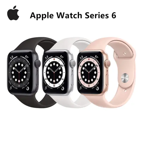 100% original apple watch série 6 40mm 44mm gps apple watch s6 caixa de alumínio com pulseira esportiva ios smartwatch