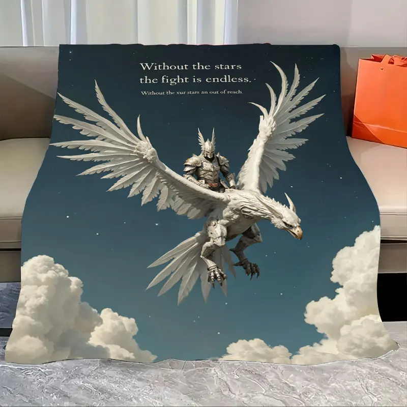 1pc Flannel Blanket Epic Knight on Griffin Blanket: Fantasy Sky Adventure Design
1pc Flannel Blanket Epic Knight on Griffin Blanket: Fantasy Sky Adventure Design