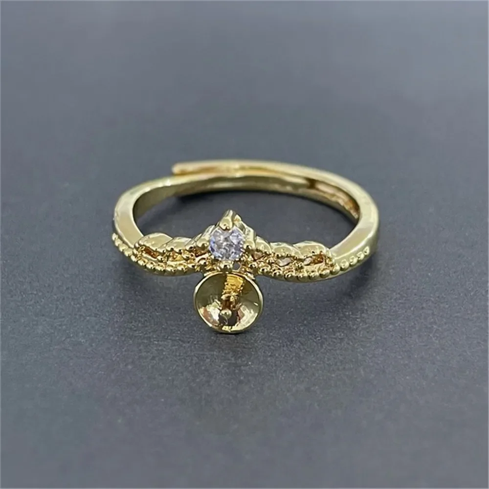 18K Plated Gold DIY Hand Pinto Ring Paste Ring Face Half Hole Bead Needle Inlaid Pearl Opening Ring Accessories No Pearl E030
18K Plated Gold DIY Hand Pinto Ring Paste Ring Face Half Hole Bead Needle Inlaid Pearl Opening Ring Accessories No Pearl E030