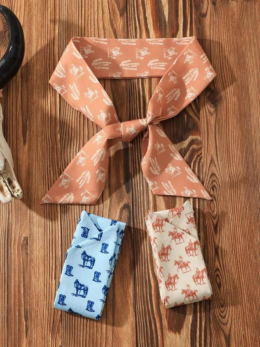 3pcs Western Style Cowgirl Cactus Cowboy Print Headband Scarf Ribbon Set For Women Festival Party
3pcs Western Style Cowgirl Cactus Cowboy Print Headband Scarf Ribbon Set For Women Festival Party