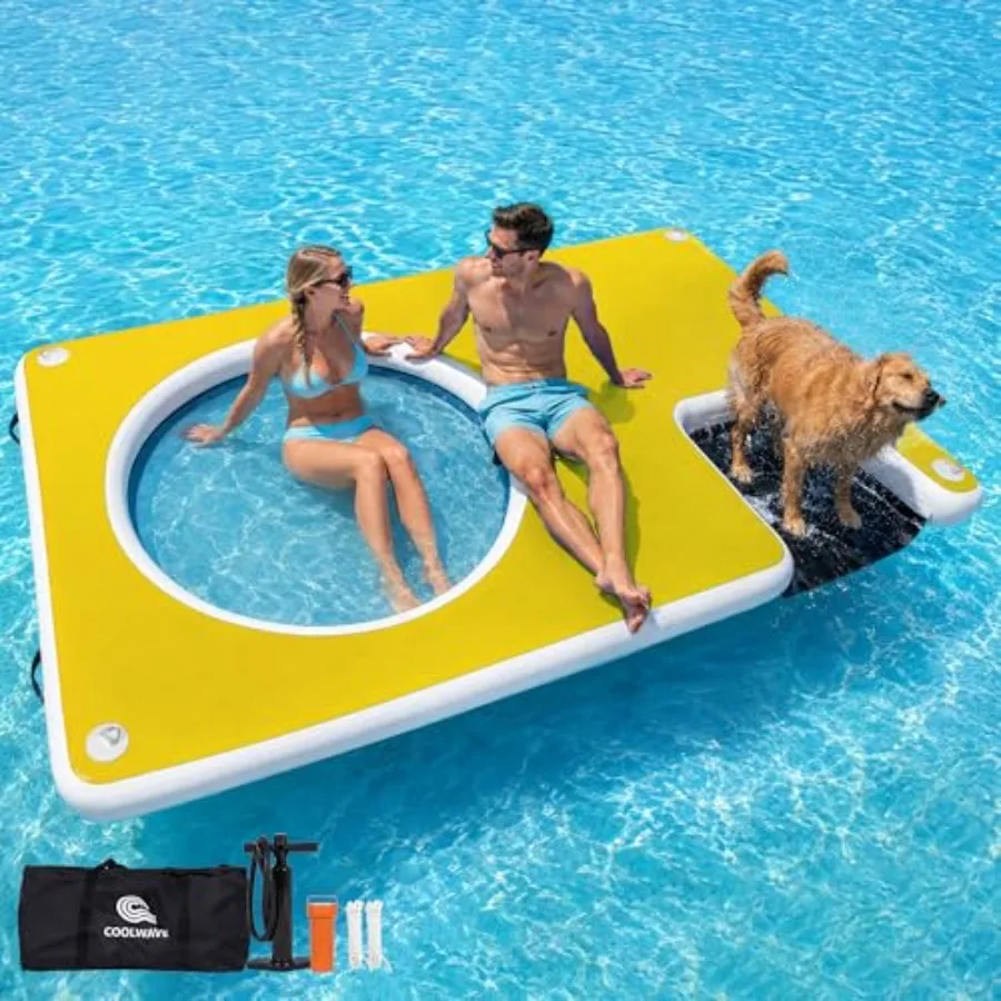 Inflatable Floating Dock 10x6FT Dog Boat Ramp, Extra Large Floating Dog Dock with Water Hammock for Pool Lake Beach, Heavy Duty
Inflatable Floating Dock 10x6FT Dog Boat Ramp, Extra Large Floating Dog Dock with Water Hammock for Pool Lake Beach, Heavy Duty