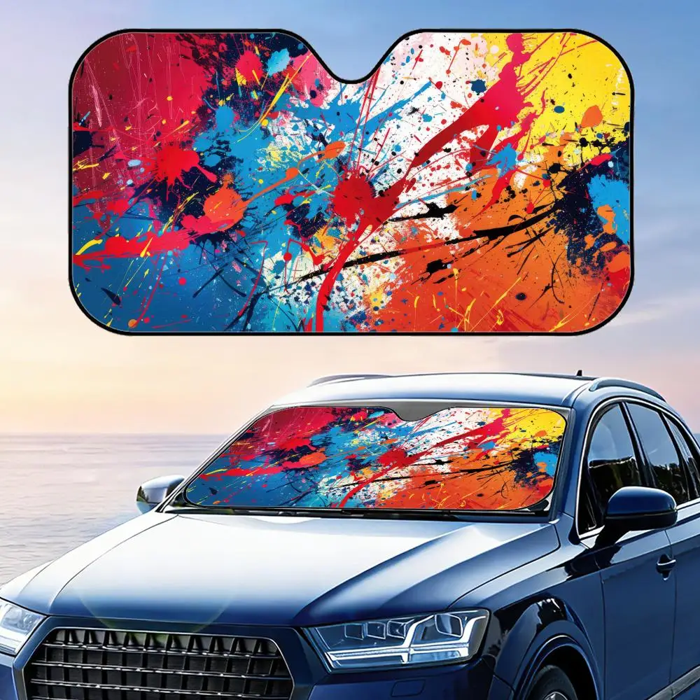 Colorful Ink Splatter Sun Visor Foldable Universal Car Windshield Sun Shade UV Protection Heat Insulation Foldable Cover
Colorful Ink Splatter Sun Visor Foldable Universal Car Windshield Sun Shade UV Protection Heat Insulation Foldable Cover