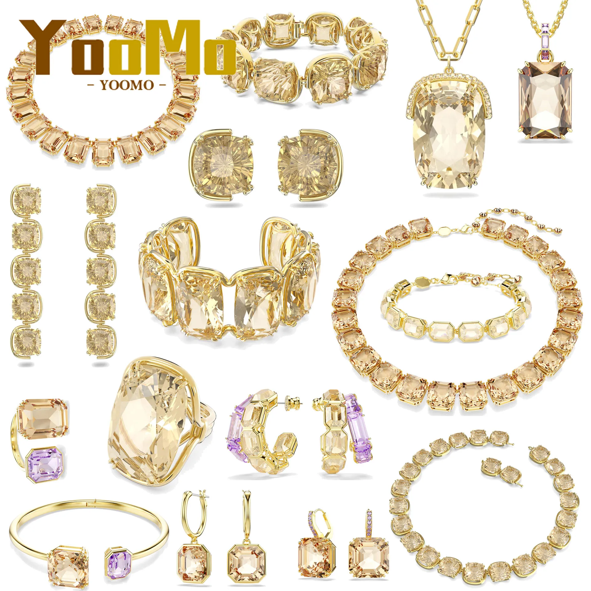 New Trend Anniversary Jewelry Sets Pendant Luxury Caramel Purple Crystal Necklace Earrings Bracelet Ring Gift for Women
New Trend Anniversary Jewelry Sets Pendant Luxury Caramel Purple Crystal Necklace Earrings Bracelet Ring Gift for Women