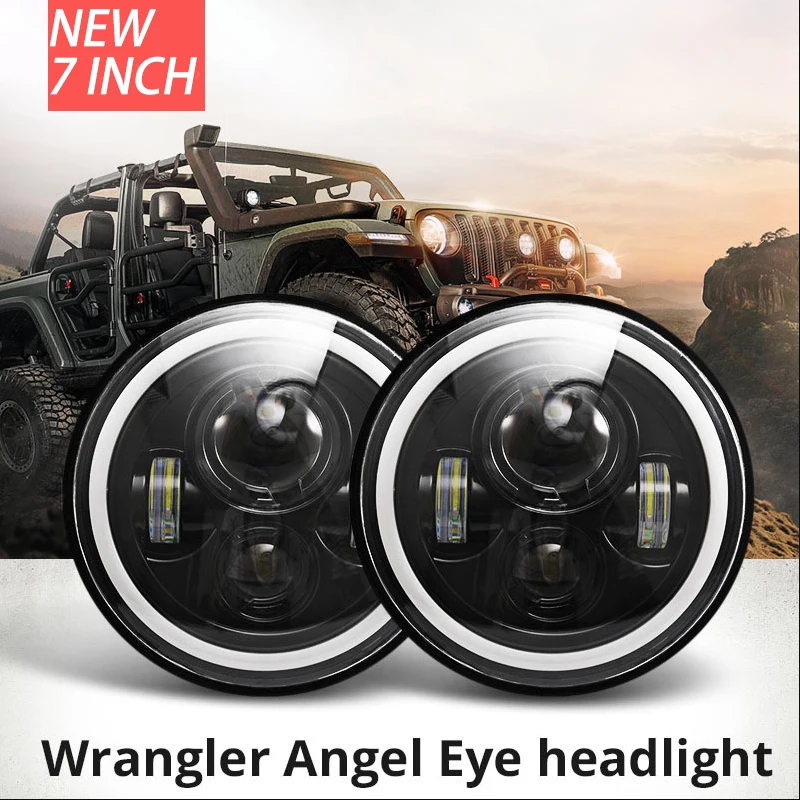 7Inch Round Motorcycle LED Headlight 180W Halo Angle Eyes Led DRL Signal Fog Lights for Harley Jeep Wrangler Off Road Headlamp
7Inch Round Motorcycle LED Headlight 180W Halo Angle Eyes Led DRL Signal Fog Lights for Harley Jeep Wrangler Off Road Headlamp