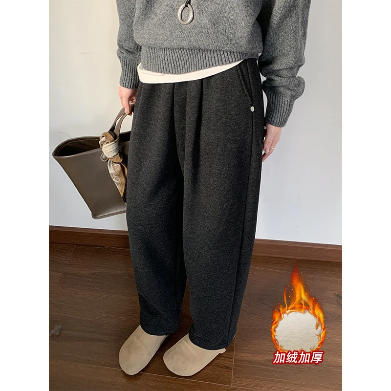 4Colors SML Women's Winter Pants Velvet Grandma High Waist Thick Vintage Loose Straight Pants Gray Casual Warm Pants (X3619
4Colors SML Women's Winter Pants Velvet Grandma High Waist Thick Vintage Loose Straight Pants Gray Casual Warm Pants (X3619
