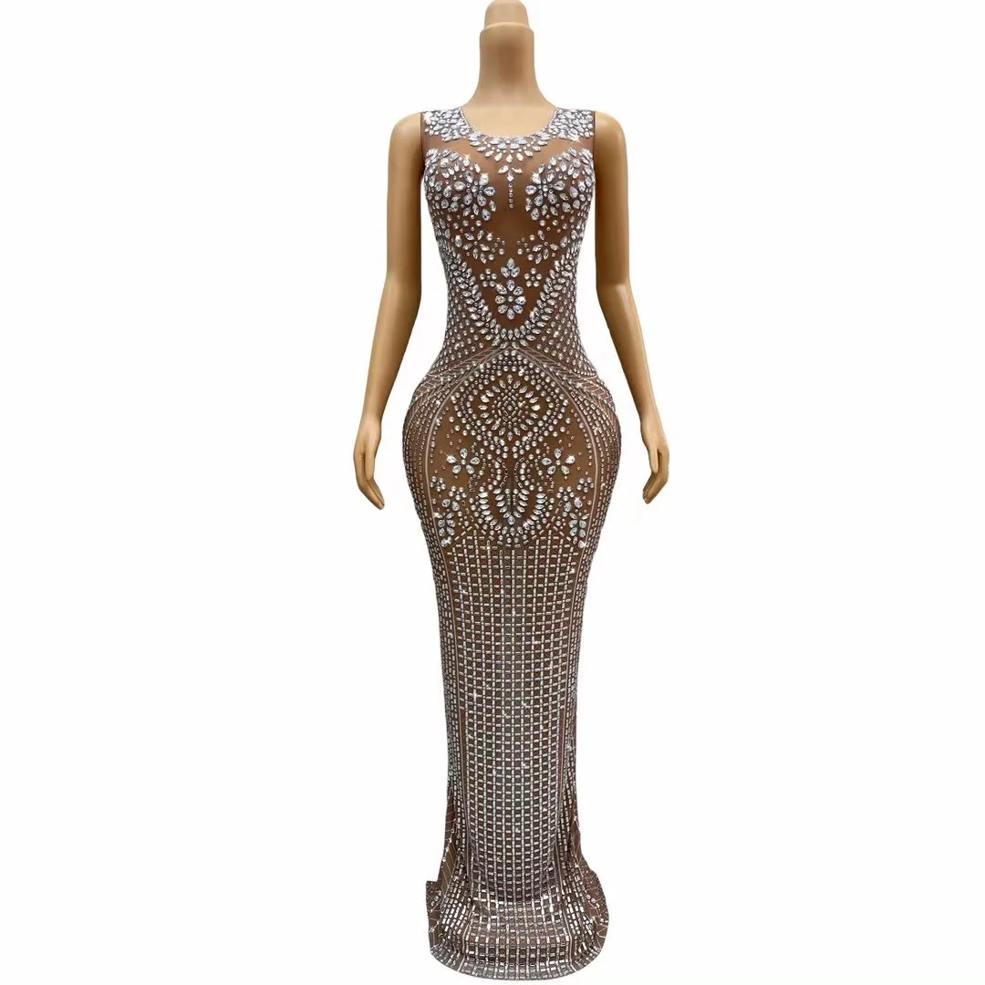 Luxury Silver Shiny Rhinestones Dress Birthda\Celebrate Evening Party Floor Length CostumeSexy Performance Dresses C294
Luxury Silver Shiny Rhinestones Dress Birthda\Celebrate Evening Party Floor Length CostumeSexy Performance Dresses C294