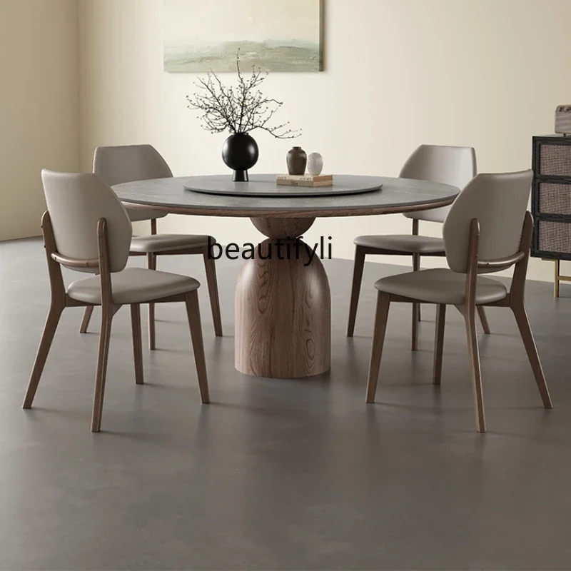 C High-End Stone Plate Dining Table and Chair Modern Simple Home Light Luxury round Band Turntable Solid Wood Large round Table
C High-End Stone Plate Dining Table and Chair Modern Simple Home Light Luxury round Band Turntable Solid Wood Large round Table