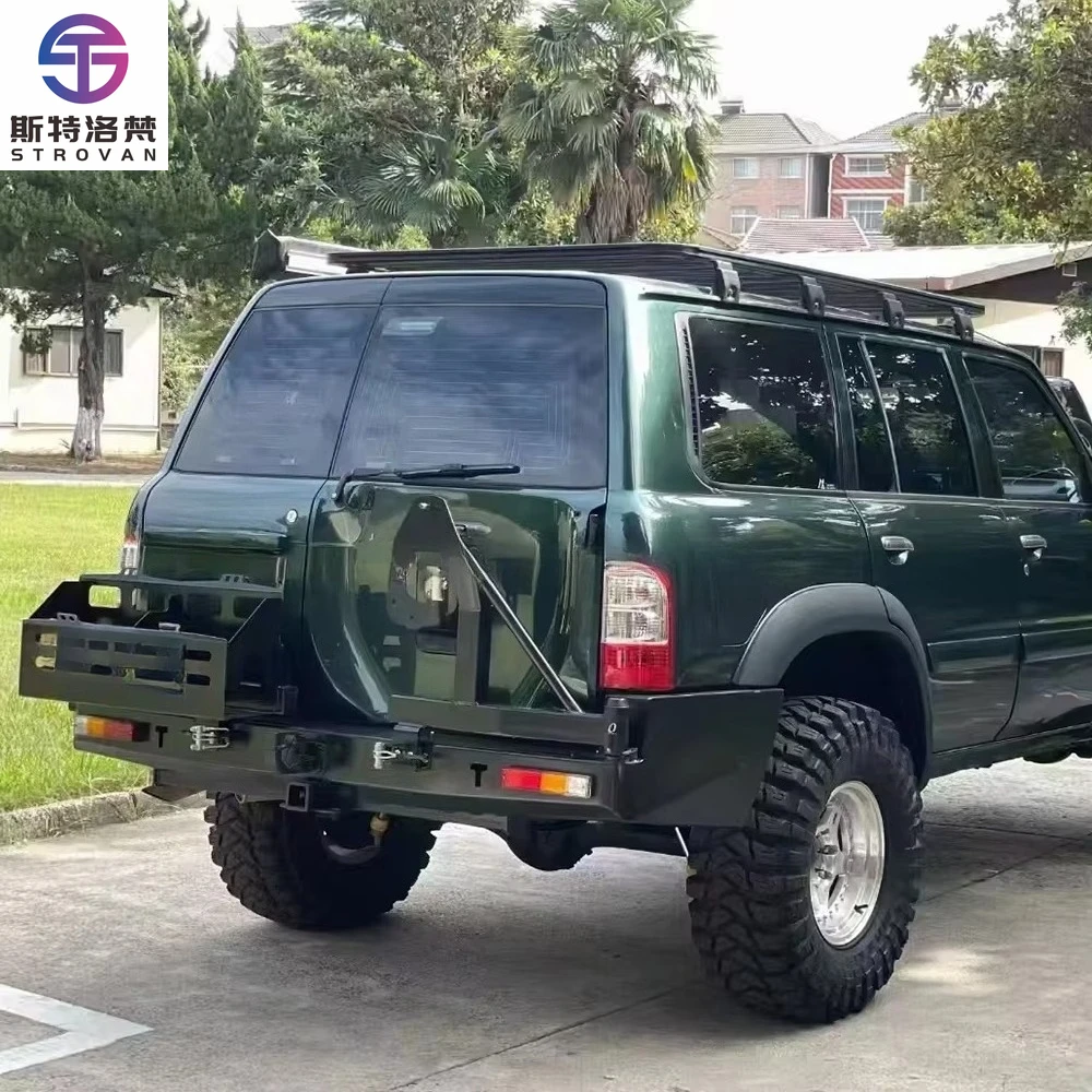 AQTA 4x4 Offroad Led Lights Rear Metal Bumper Steel Bull bar with Spare Tire Rack and Tire Rack for Patrol Y61 2005+
AQTA 4x4 Offroad Led Lights Rear Metal Bumper Steel Bull bar with Spare Tire Rack and Tire Rack for Patrol Y61 2005+