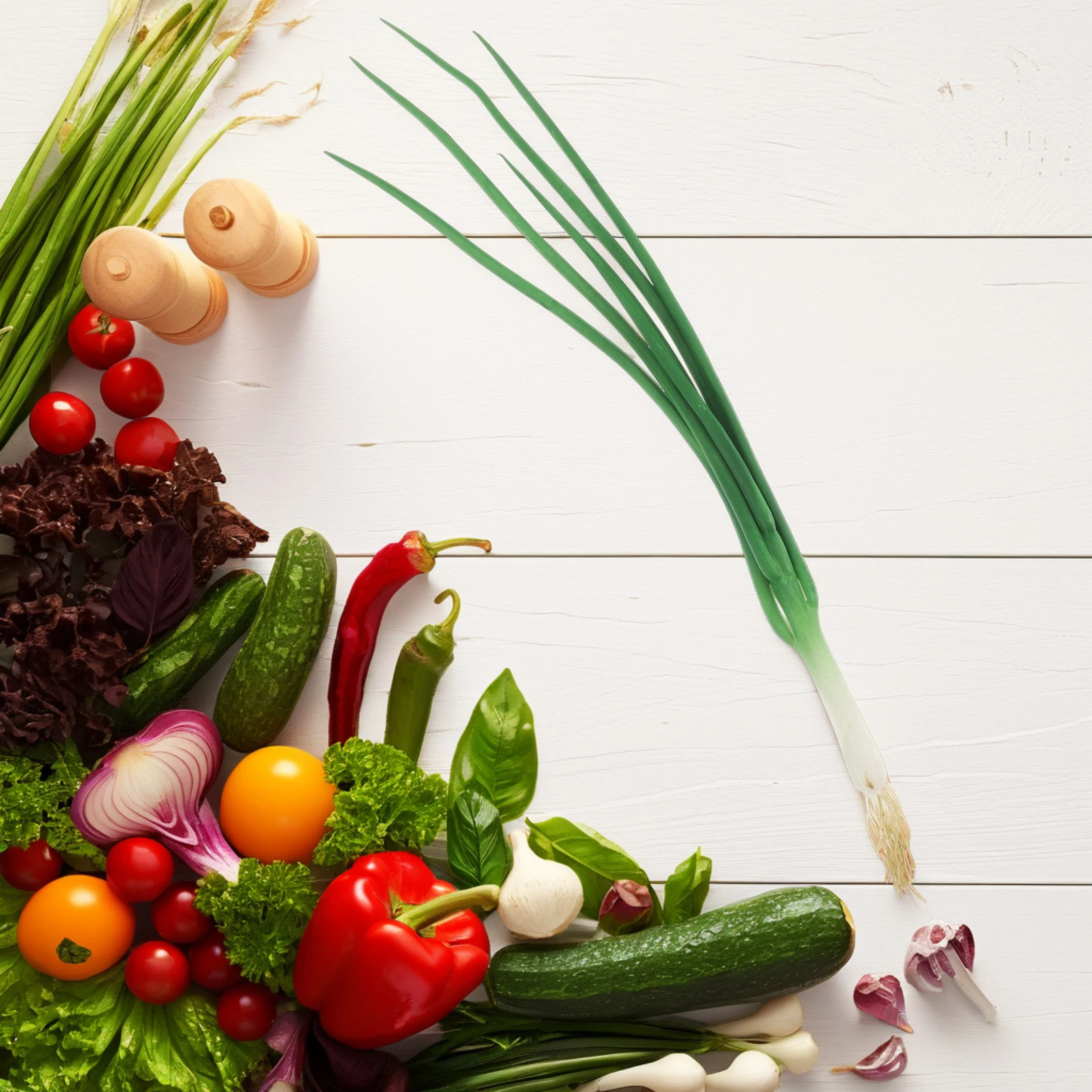 Lifelike Scallions Artificial Green Onions Fake Vegetable Props for Kitchen Decor Display Realistic Faux Food Kitchen Decoration
Lifelike Scallions Artificial Green Onions Fake Vegetable Props for Kitchen Decor Display Realistic Faux Food Kitchen Decoration