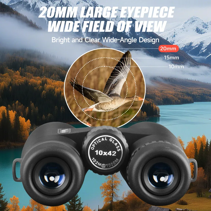 10X42 HD Binoculars FMC Coating BAK4 Prism Professional Waterproof Portable Telescope for Bird Watching Camping Travel Gear
10X42 HD Binoculars FMC Coating BAK4 Prism Professional Waterproof Portable Telescope for Bird Watching Camping Travel Gear