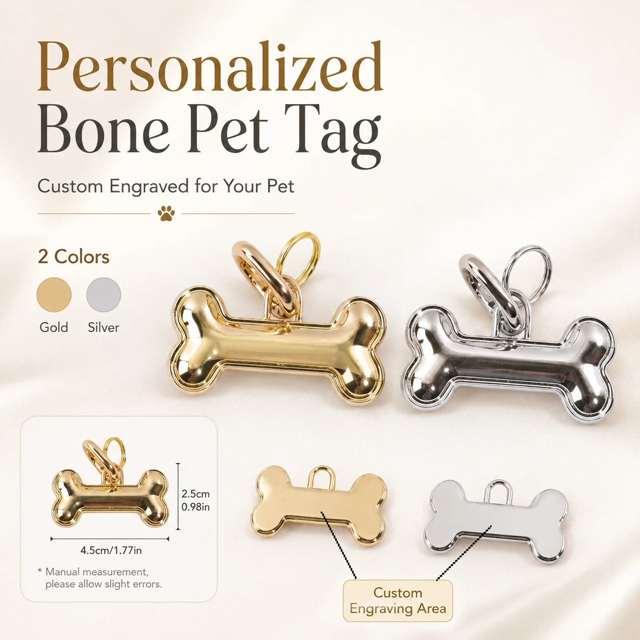 Custom Engraved Pet ID Tag,Laser-engraved metal dog tag, Personalized Name & Phone for Dogs Cats Safety Custom Name Dog Tag
Custom Engraved Pet ID Tag,Laser-engraved metal dog tag, Personalized Name & Phone for Dogs Cats Safety Custom Name Dog Tag
