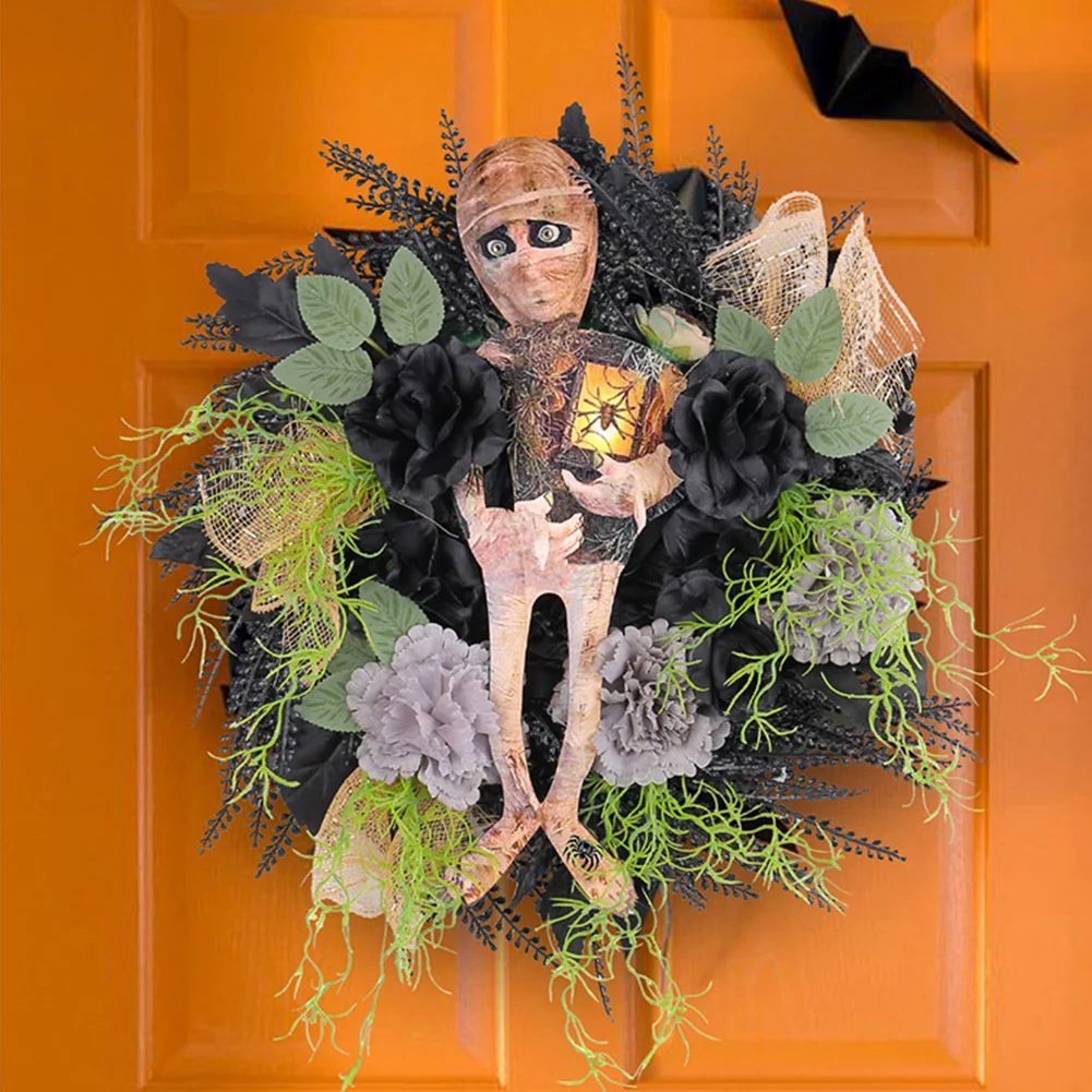 Halloween Mummy Wreath Window Hanging Ornament Spooky Halloween Scary Mummy Welcome Wreath Sign for Halloween Decorations
Halloween Mummy Wreath Window Hanging Ornament Spooky Halloween Scary Mummy Welcome Wreath Sign for Halloween Decorations