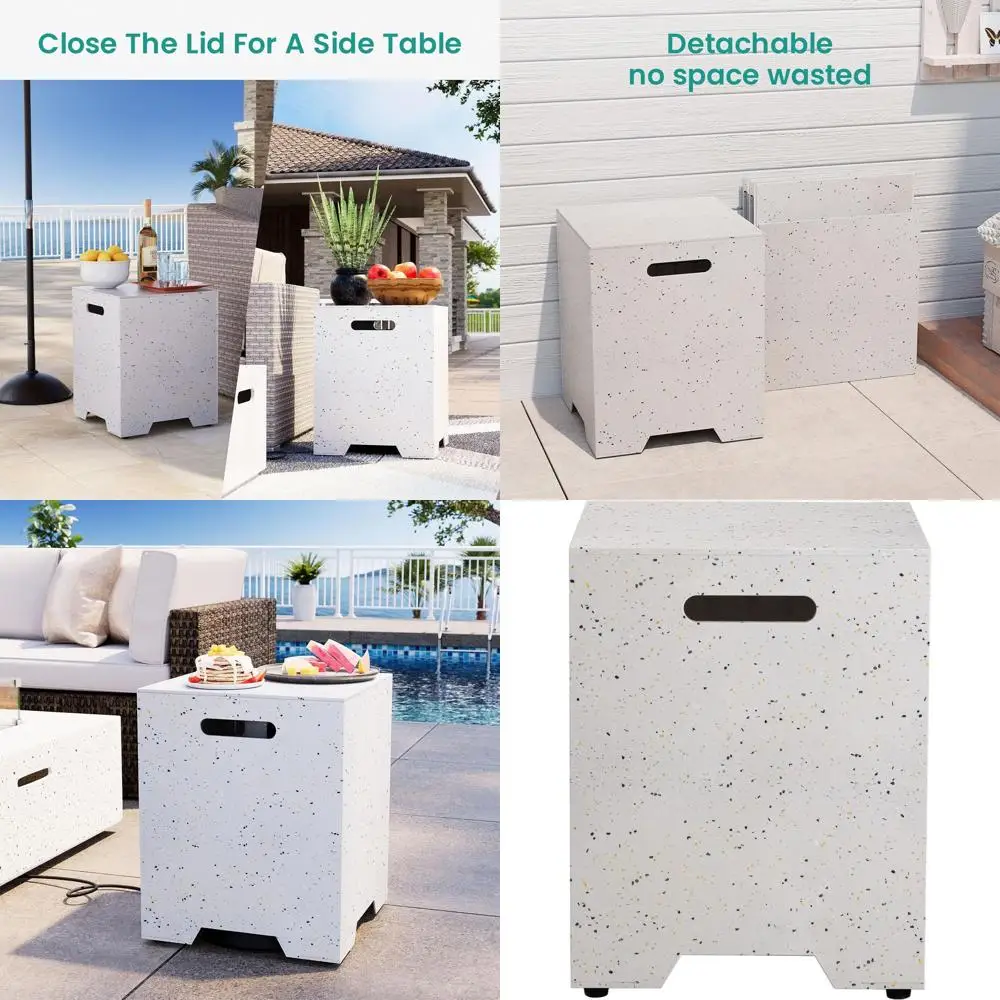 Portable Outdoor Propane Tank Storage Box with Detachable ABS Cover, Suitable for 16 Tanks or 20 Gallon Cylinders, Converts to D
Portable Outdoor Propane Tank Storage Box with Detachable ABS Cover, Suitable for 16 Tanks or 20 Gallon Cylinders, Converts to D