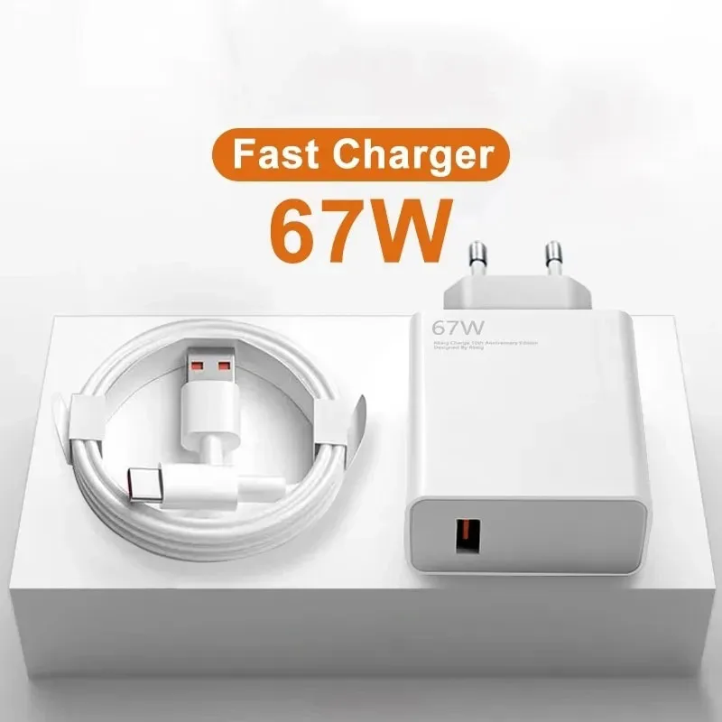 67W Mobile Phone Fast Charger Charging Head Type-C Fast Data Cable EU Standards Phone Accessories for Xiaomi Full Series Samsung
67W Mobile Phone Fast Charger Charging Head Type-C Fast Data Cable EU Standards Phone Accessories for Xiaomi Full Series Samsung