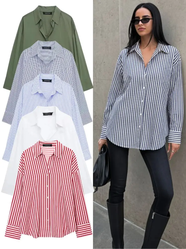 HH Spring Casual Women Striped Print Shirts Fashion Long Sleeve Oversized Office Lady Blouses Female Elegant Summer Texture Top
HH Spring Casual Women Striped Print Shirts Fashion Long Sleeve Oversized Office Lady Blouses Female Elegant Summer Texture Top