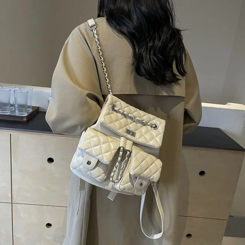 Women's Diamond - Quilted Chain Backpack | High - End Faux Leather Crafted, Fashionable Convertible Design, Large Capacity
Women's Diamond - Quilted Chain Backpack | High - End Faux Leather Crafted, Fashionable Convertible Design, Large Capacity