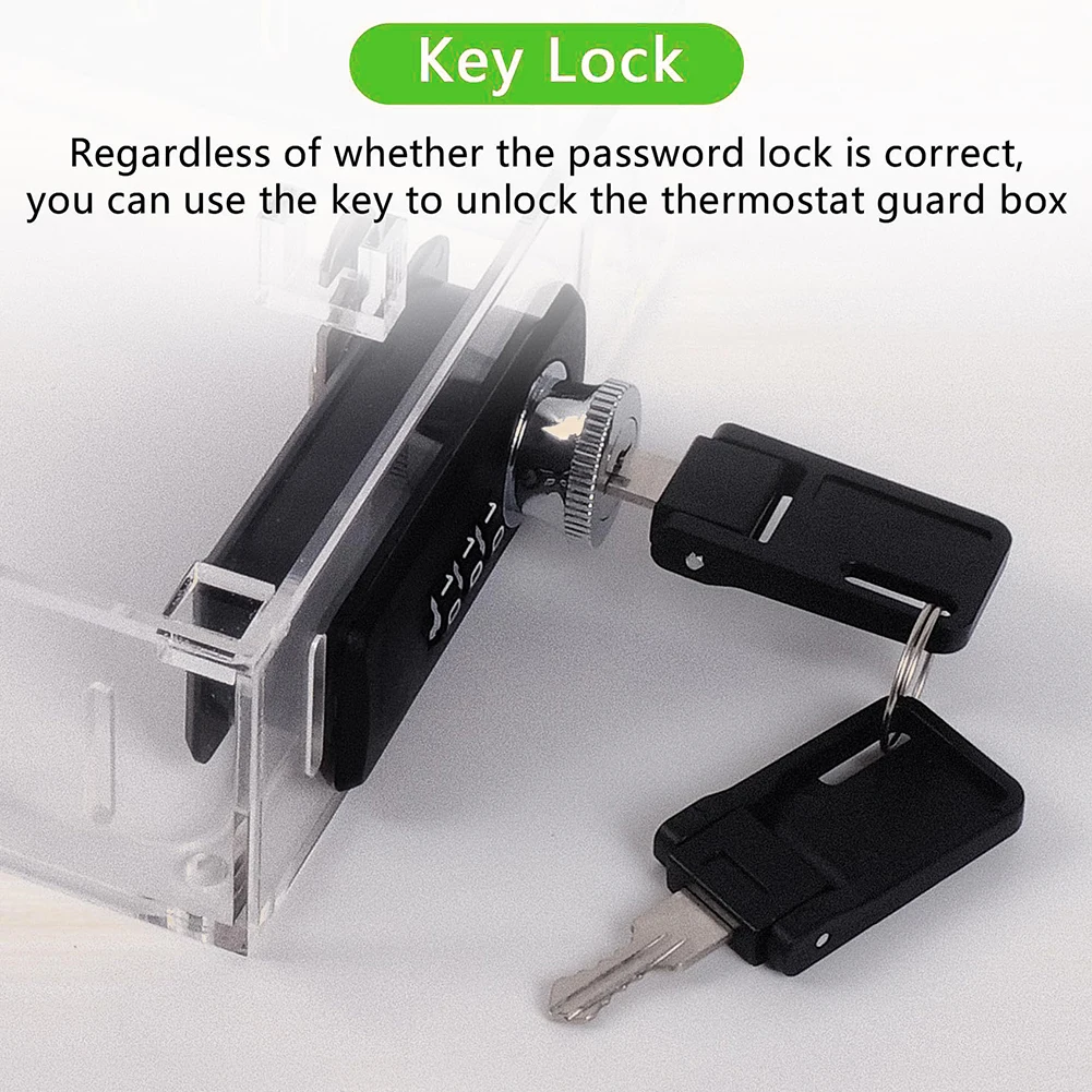 Secure Thermostat Lock Box with Transparent Design and Key Lock Providing Protection and Easy Visibility for HVAC Controls
Secure Thermostat Lock Box with Transparent Design and Key Lock Providing Protection and Easy Visibility for HVAC Controls