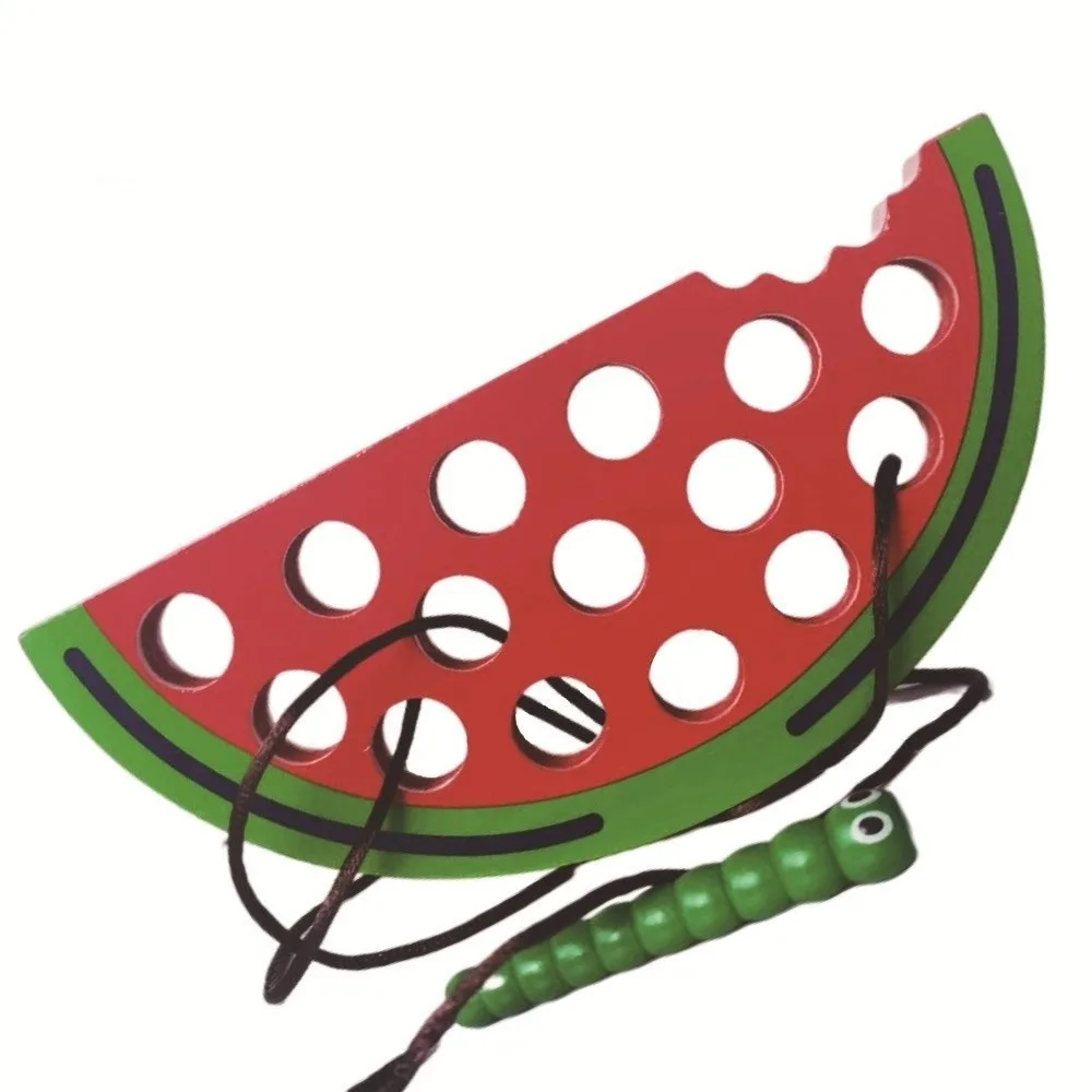 Montessori Wooden Lacing Toy Watermelon Cheese Fruit Threading Toys Wear Rope Fine Motor Skill Simulation Lacing Toy
Montessori Wooden Lacing Toy Watermelon Cheese Fruit Threading Toys Wear Rope Fine Motor Skill Simulation Lacing Toy