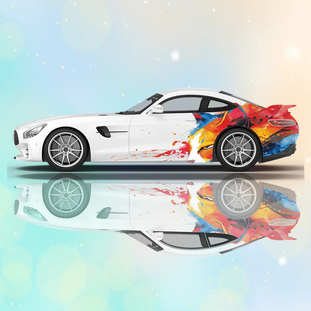 Милый кот, красочные чернила, автомобильные виниловые наклейки, самоклеящаяся наклейка из ПВХ, подходит для грузовиков, внедорожников, украшения, автоаксессуары, подарок 
Милый кот, красочные чернила, автомобильные виниловые наклейки, самоклеящаяся наклейка из ПВХ, подходит для грузовиков, внедорожников, украшения, автоаксессуары, подарок