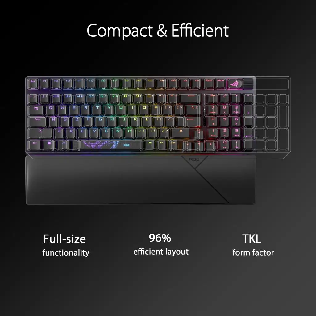 Беспроводная игровая клавиатура ASUS ROG Strix Scope II 98 RX Трехрежимная клавиатура, полная клавиша с возможностью горячей замены, синхронизация божественного света
Беспроводная игровая клавиатура ASUS ROG Strix Scope II 98 RX Трехрежимная клавиатура, полная клавиша с возможностью горячей замены, синхронизация божественного света