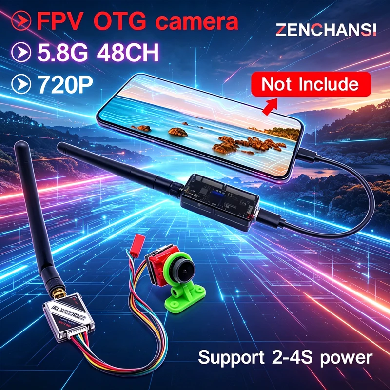 5.8G 56CH 720*480 FPV UVC OTG Phone Receiver and 1000mW adjustable Video Transmitter with Cmos 1500TVL Mini Camera for RC Drone
5.8G 56CH 720*480 FPV UVC OTG Phone Receiver and 1000mW adjustable Video Transmitter with Cmos 1500TVL Mini Camera for RC Drone