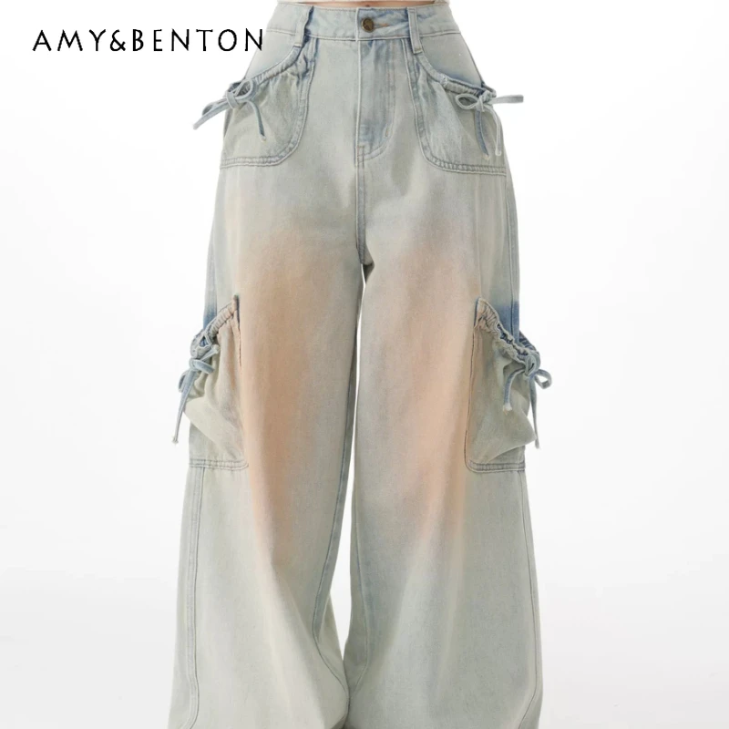 Retro Design Bow Pocket Women's Jeans 2026 Summer Sweet Cool High Waist Thin Slimming Versatile Wide Leg Long Trousers Ladies
Retro Design Bow Pocket Women's Jeans 2026 Summer Sweet Cool High Waist Thin Slimming Versatile Wide Leg Long Trousers Ladies