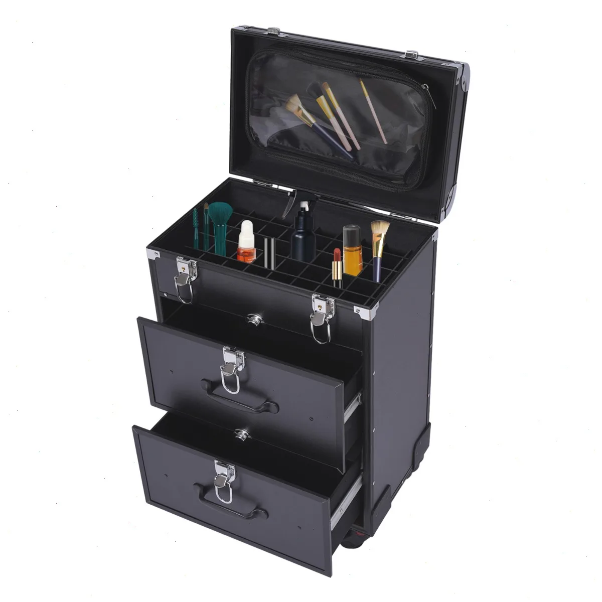 Большой кейс для косметики, профессиональный органайзер для косметики с несколькими ящиками, выдвижной ручкой и поворотными колесами на 360° ° Колеса
Большой кейс для косметики, профессиональный органайзер для косметики с несколькими ящиками, выдвижной ручкой и поворотными колесами на 360° ° Колеса
