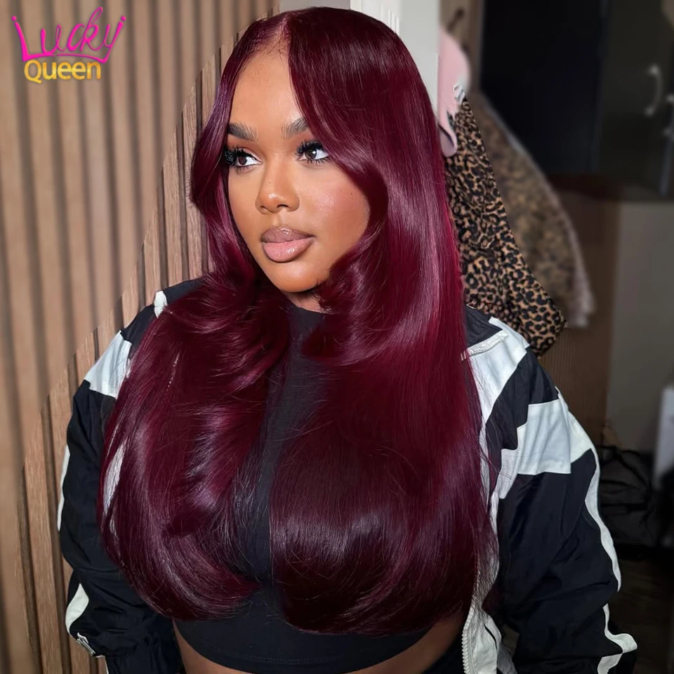 Dark Burgundy Red 7X5Glueless Human Hair Transparent 180Density Brazilian 13X6 Lace Frontal Pre Plucked Wigs For Women Body Wave
Dark Burgundy Red 7X5Glueless Human Hair Transparent 180Density Brazilian 13X6 Lace Frontal Pre Plucked Wigs For Women Body Wave