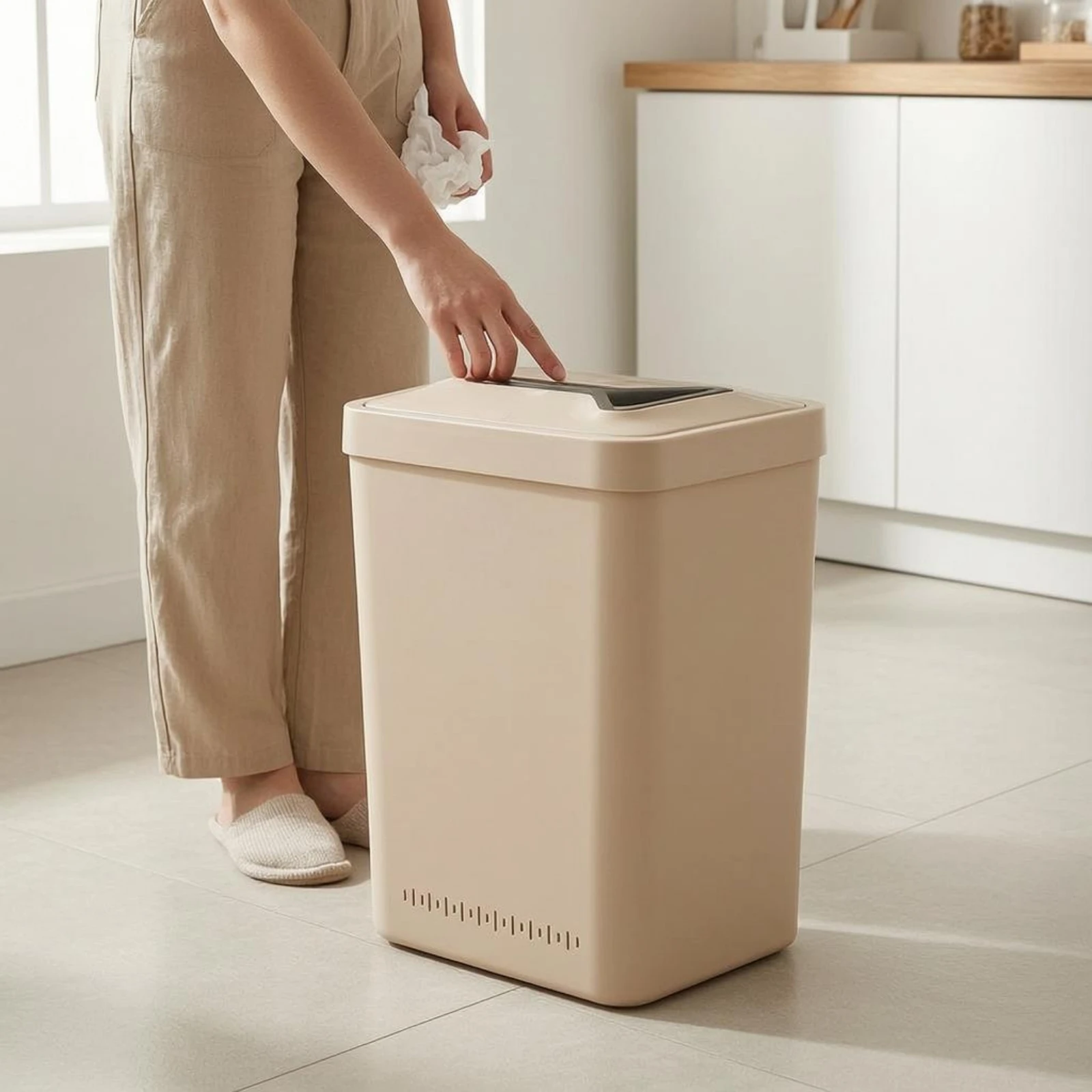 Compressed Trash Bin Smooth Rectangular Trash Bin Waste Container Rounded Corners Household Storage Ventilated
Compressed Trash Bin Smooth Rectangular Trash Bin Waste Container Rounded Corners Household Storage Ventilated