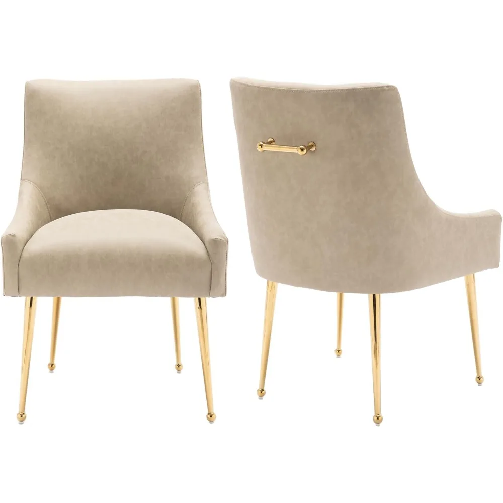 Dining Room Chair Faux Leather Vanity Chairs Set of 2 Mid-Century with Metal Legs Upholstered PU Leather Luxury Accent Chairs Li
Dining Room Chair Faux Leather Vanity Chairs Set of 2 Mid-Century with Metal Legs Upholstered PU Leather Luxury Accent Chairs Li