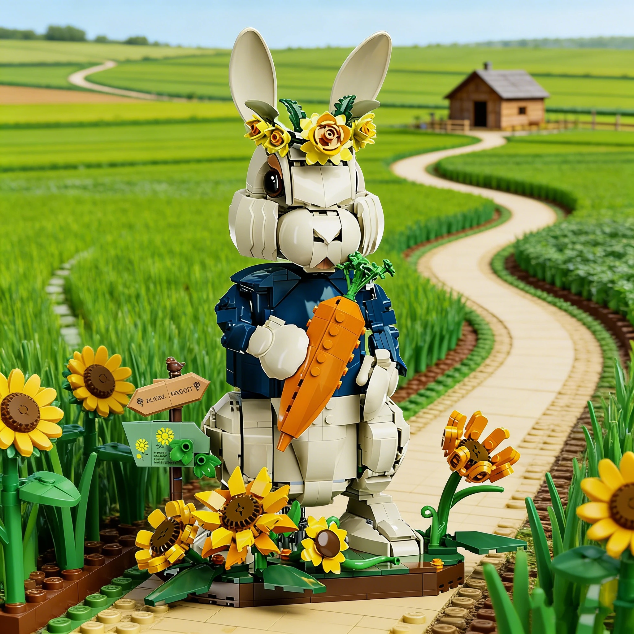 Pastoral Rabbit Building Blocks DIY Animal Figrues Home Decoration Rural Sunflowers Rabbit Assemble Model Toys Children Easter
Pastoral Rabbit Building Blocks DIY Animal Figrues Home Decoration Rural Sunflowers Rabbit Assemble Model Toys Children Easter