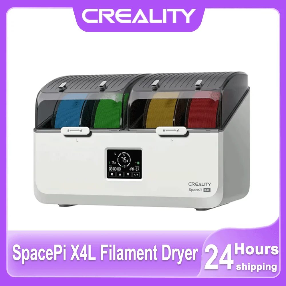 Creality SpacePi X4L Filament Dryer for All 3D Printer 4 Spools Muti-Color DryingDual Independent Heating Chambers Up To 75℃
Creality SpacePi X4L Filament Dryer for All 3D Printer 4 Spools Muti-Color DryingDual Independent Heating Chambers Up To 75℃