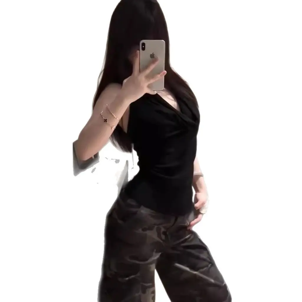 Женская облегающая майка с воротником-халтер, черный топ без рукавов с открытой спиной, дизайн с отложным воротником для верхней одежды, летний сексуальный стиль
Женская облегающая майка с воротником-халтер, черный топ без рукавов с открытой спиной, дизайн с отложным воротником для верхней одежды, летний сексуальный стиль