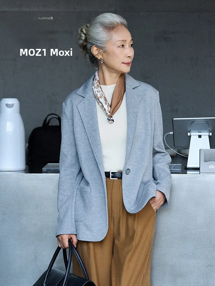 Muzhi Casual Pure Color Small Suit for Middle-Aged Women Spring Fashion Outerwear Lightweight Standard Size Loose Fit Style
Muzhi Casual Pure Color Small Suit for Middle-Aged Women Spring Fashion Outerwear Lightweight Standard Size Loose Fit Style